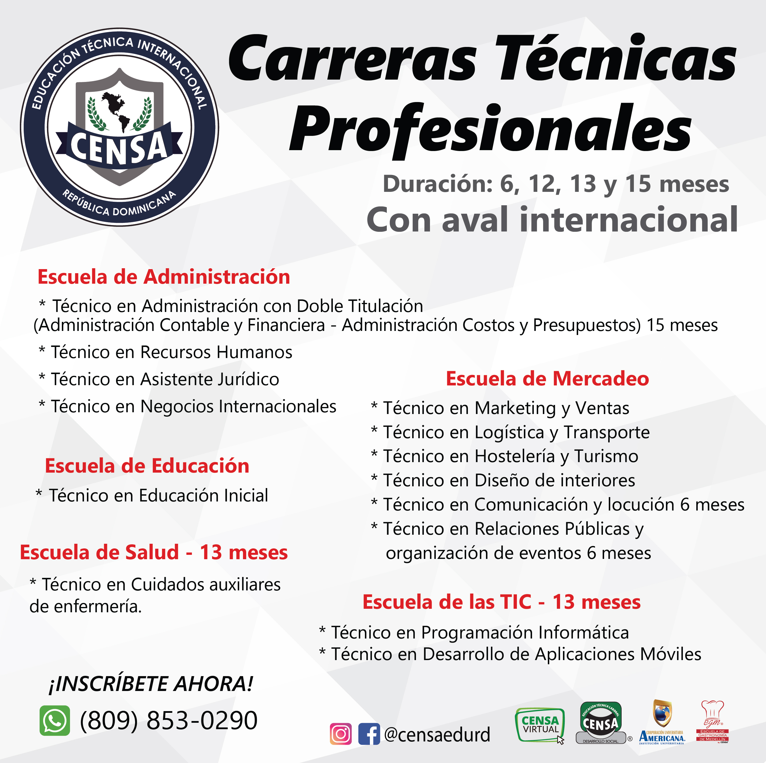carreras técnicas CENSA